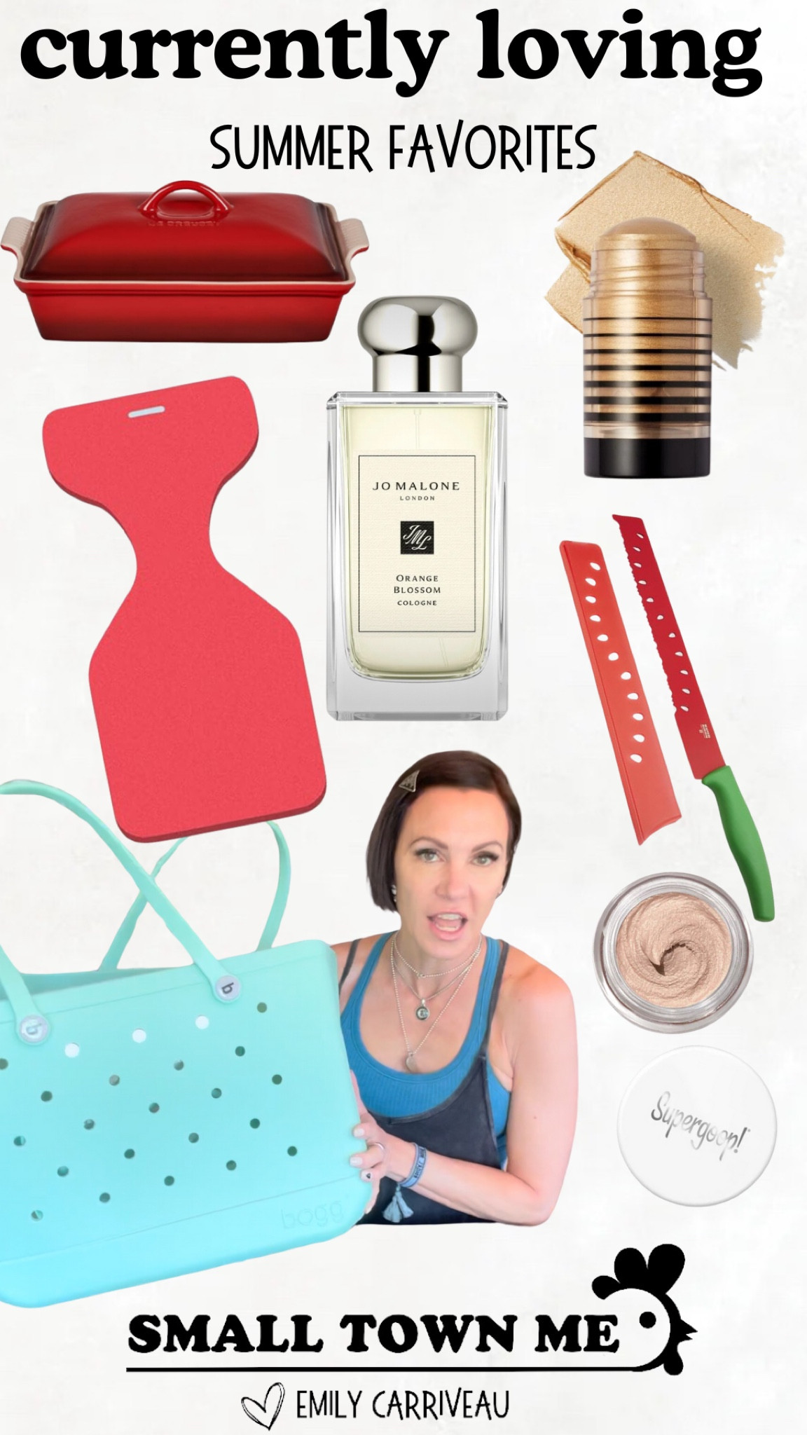 Summer finds that I’m currently loving! These pool floats are so comfortable and fun. This watermelon knife is a game changer! Supergoop Eyeshadow with SPF? Yes, please! Perfume that also keeps bugs away? Again, yes! The best shimmery highlighter from DIBS. Love cooking in this Le crueset pan. And you’ll catch me carrying everything in my BOGG bag. 

#LTKSeasonal #LTKFamily #LTKHome