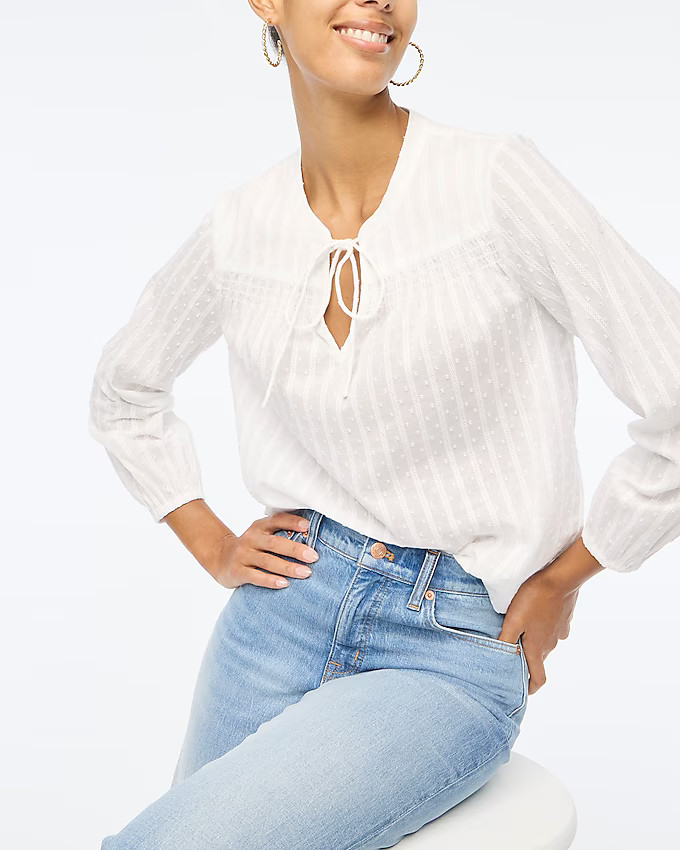 Clip-dot split-neck top | J.Crew Factory