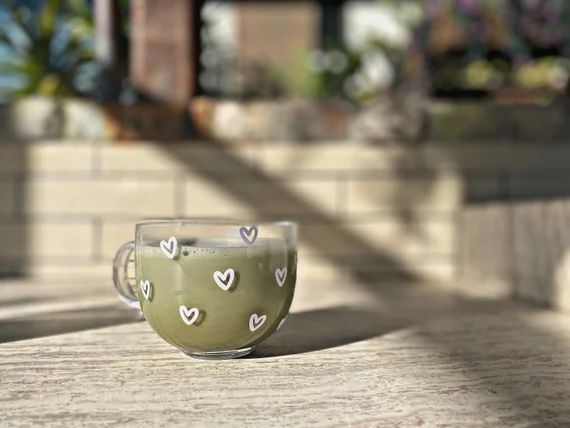 Heart Glass Coffee Mug  Oversized Coffee Mug  Summer Coffee | Etsy | Etsy (US)