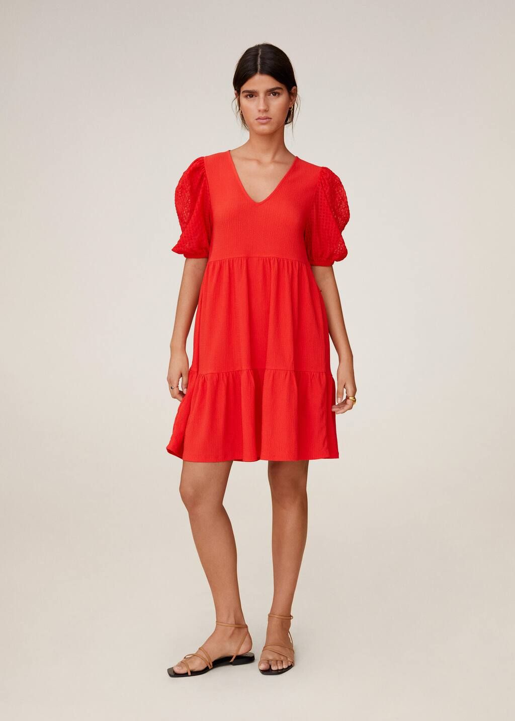 Puffed sleeves dress | MANGO (US)