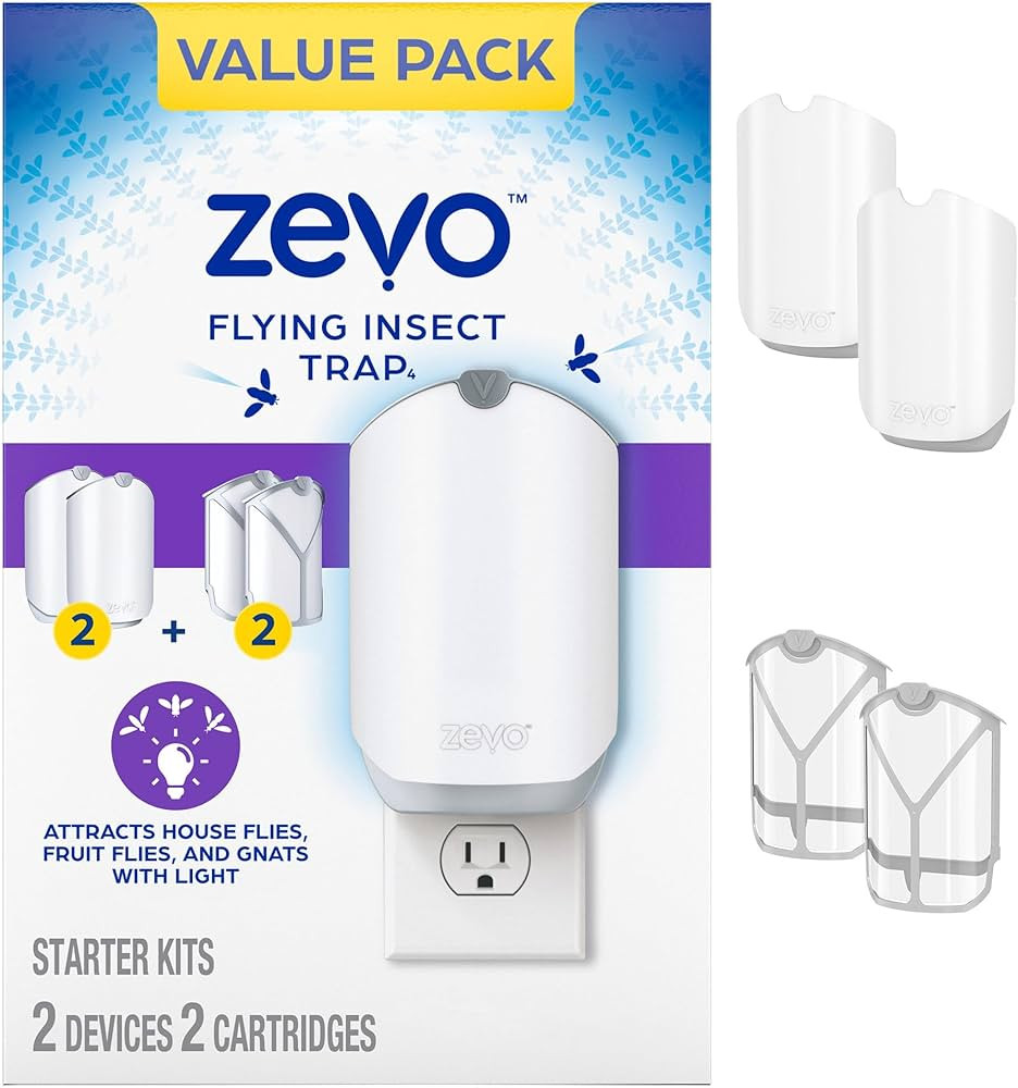 Zevo Flying Insect Trap for Indoors: Light Trap Captures Fruit Flies, Gnats and Houseflies, Start... | Amazon (US)