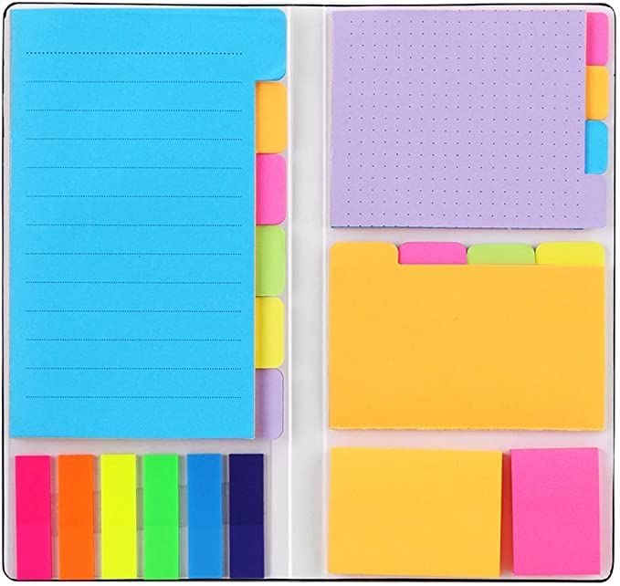Sticky Notes Set, Hommie Colored Divider Self-Stick Notes Pads Bundle, Prioritize with Color Codi... | Amazon (US)