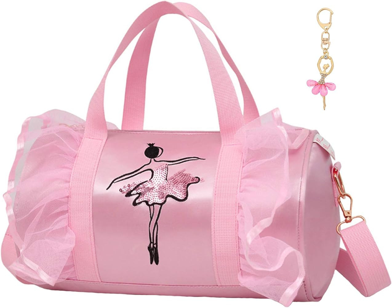 Dorlubel Cute Ballet Dance Bag Gym Travel Duffle Bag for Girls Tutu Dress Bag with Key Chain for ... | Amazon (US)