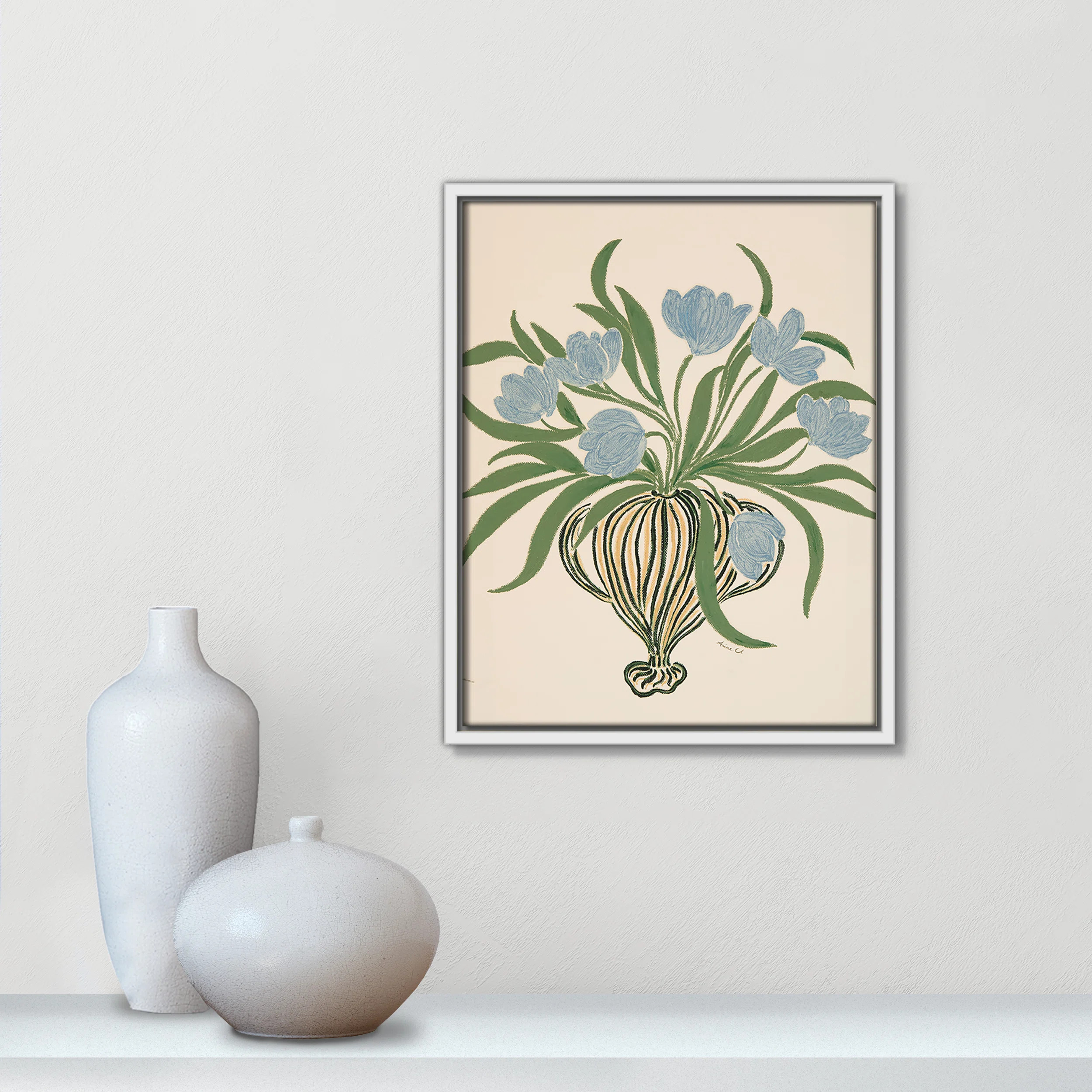 La Poire Blue Tulips Print by Camilla Bergqvist | Wayfair North America