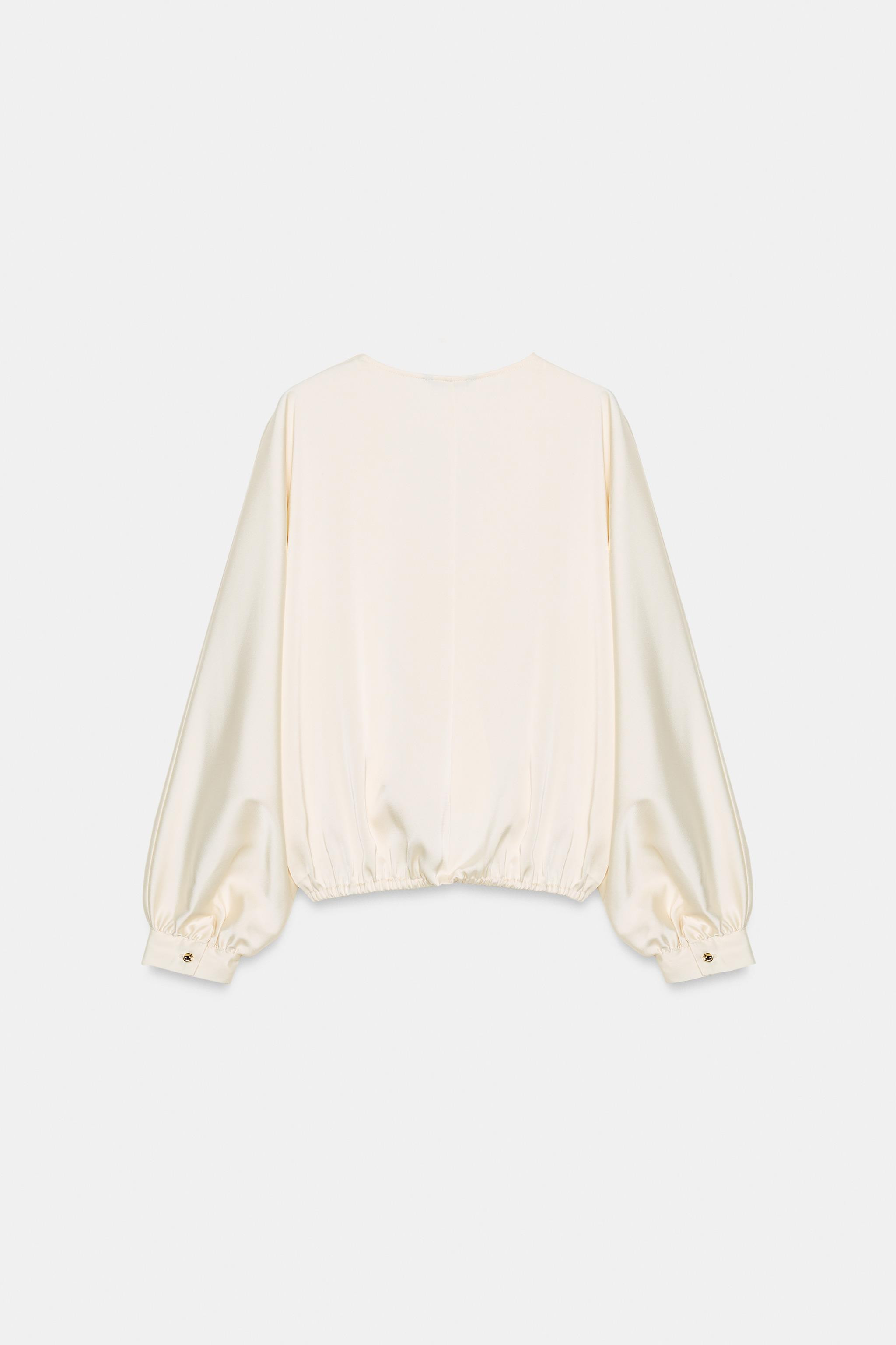 SATIN WRAP BLOUSE | Zara UK