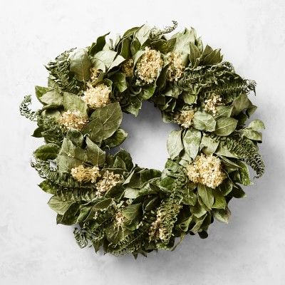 Air Dried Salal & Hydrangea Wreath | Williams-Sonoma