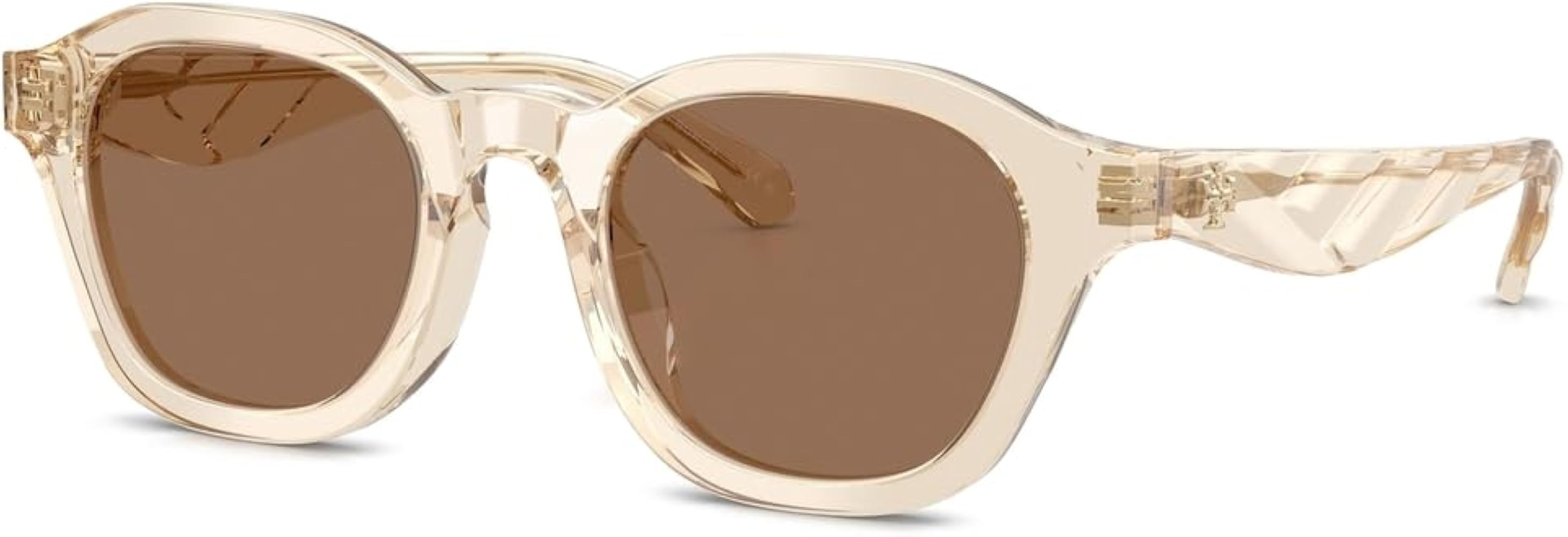 Amazon.com: Tory Burch Women's Kira Phantos Sunglasses, Transparent Beige, One Size : Clothing, S... | Amazon (US)