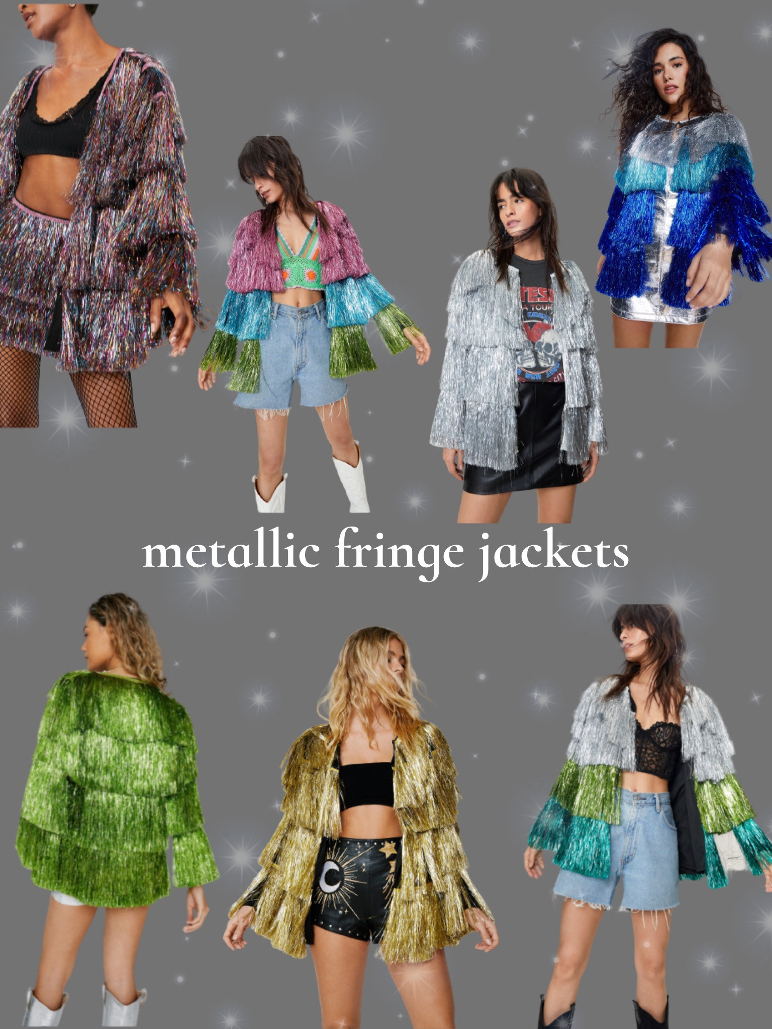 Metallic fringe jackets similar to what Taylor Swift wears on The Eras Tour 🫶🏼

#LTKstyletip #LTKsalealert #LTKFestival