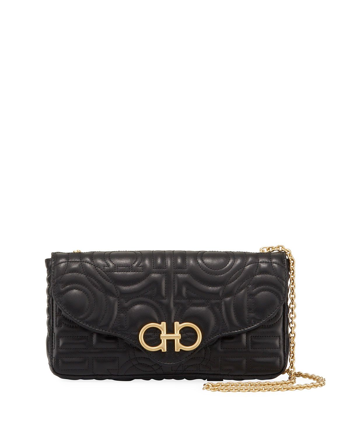 Gancio Quilted Leather Wallet on Chain | Neiman Marcus