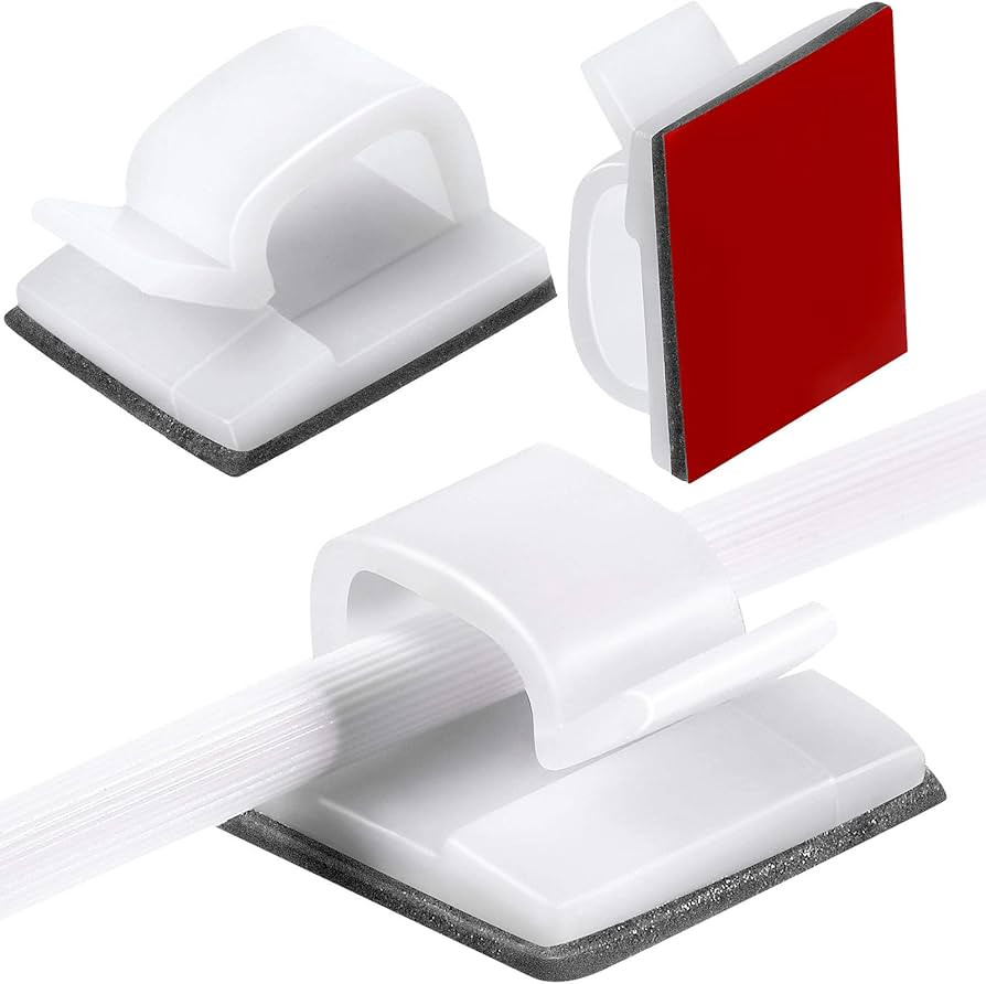 100 Pieces Cable Clips Outdoor Light Clips Cord Organizer Self Adhesive Wire Clips Mini Hooks Cab... | Amazon (US)