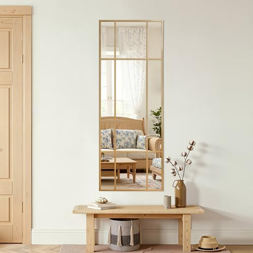 Casaphoria Rectangular Wall Mirror with Gold Metal Frame, 63x24 Inches - Modern Bathroom & Bedroo... | Amazon (US)