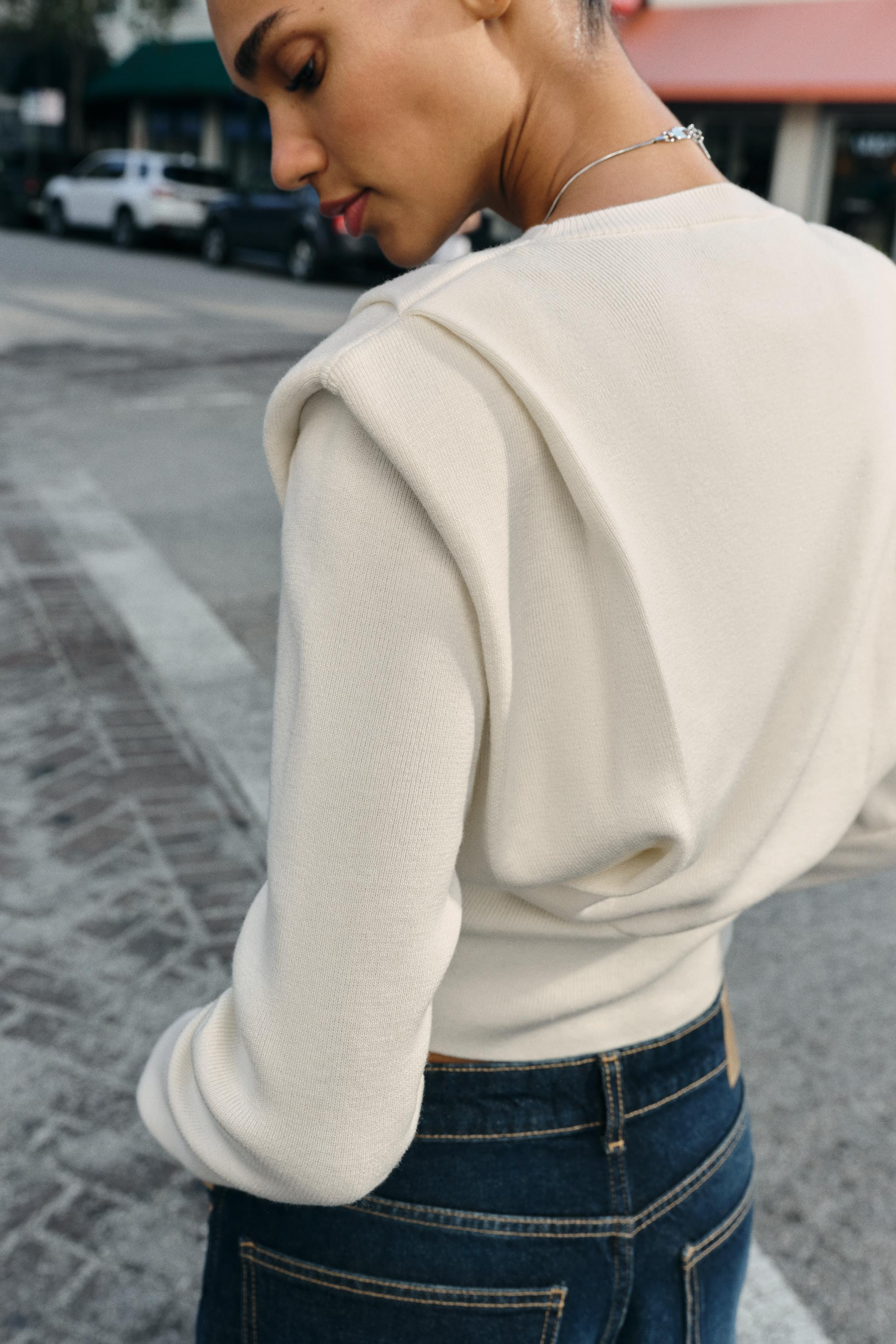 KNIT JUMPER WITH SHOULDER PADS | Zara UK