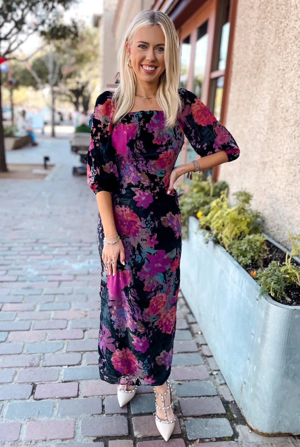 Fleur Noir Burnout Dress | Tucker Brown