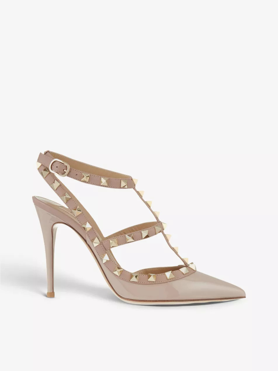 So Noir rockstud patent-leather heeled sandals | Selfridges