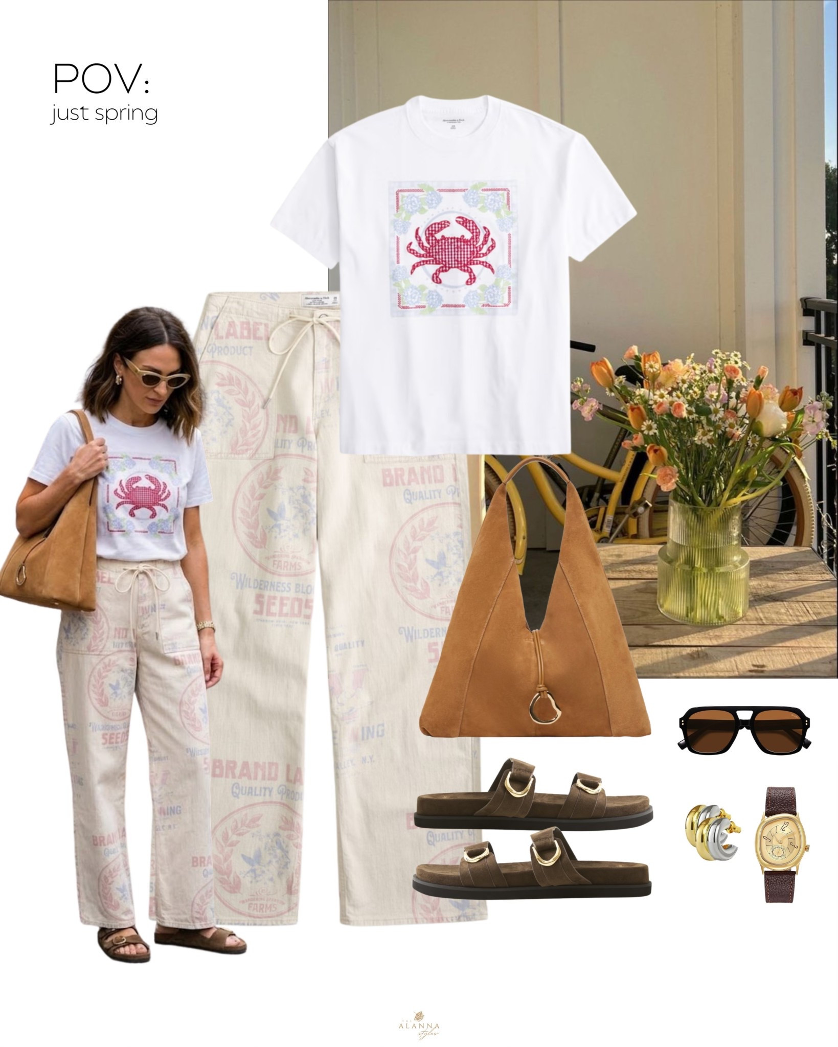just a little spring mood. 🦀🌷 these graphic pants from abercrombie are officially my new personality. they are so fun and perfect for a seaside lunch or a casual weekend look. paired with my favorite suede tote and chunky sandals.

#LTKootd