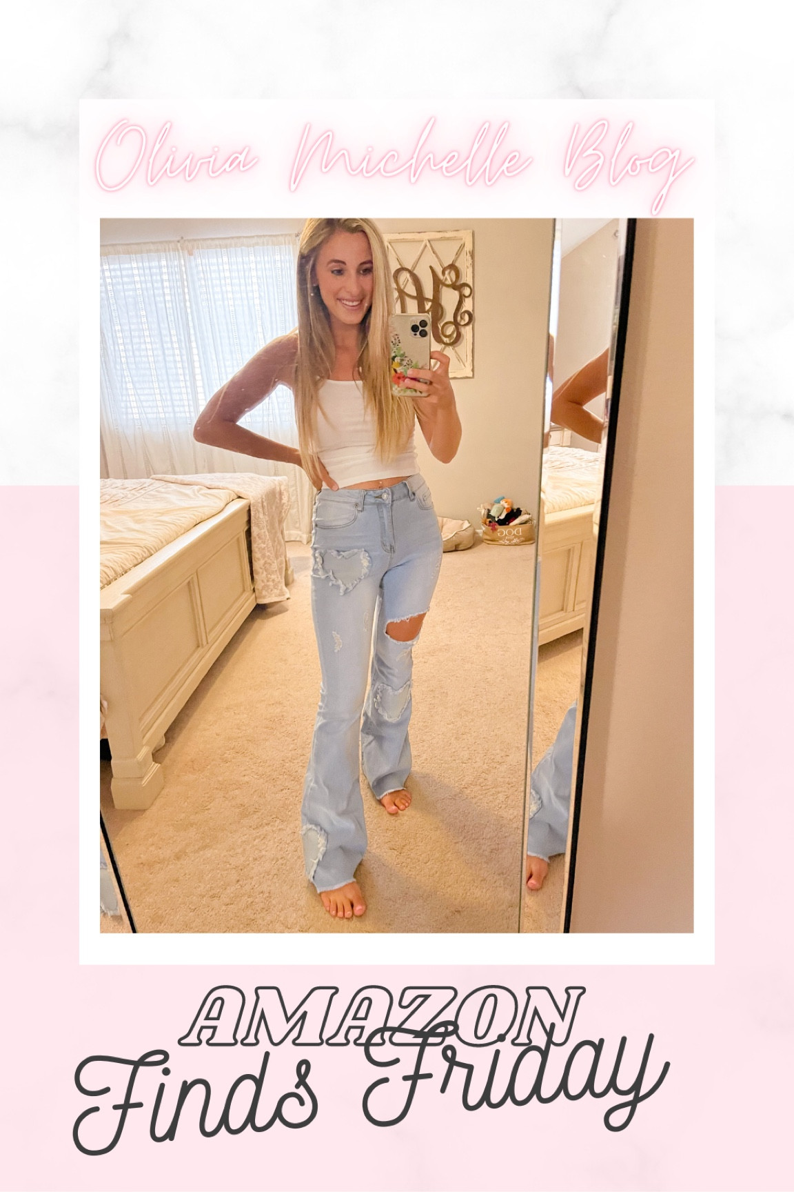 Amazon finds Friday! Found the cutest flare jeans, they have heart shaped patches! Small fit me perfectly. Amazon fashion. Amazon style. 

#LTKunder50 #LTKSeasonal