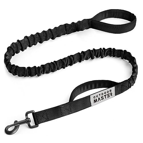 OutdoorMaster Bungee Dog Leash, Heavy Duty Dog Leash with Shock Absorption, 2 Padded Handles Training Leash, Improved Dog Safety and Comfort (Black, 4 FT) | Amazon (US)