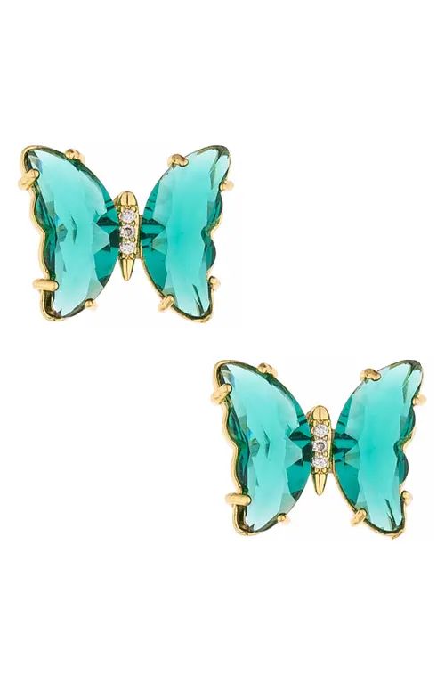 Ettika Butterfly Stud Earrings in Green at Nordstrom | Nordstrom