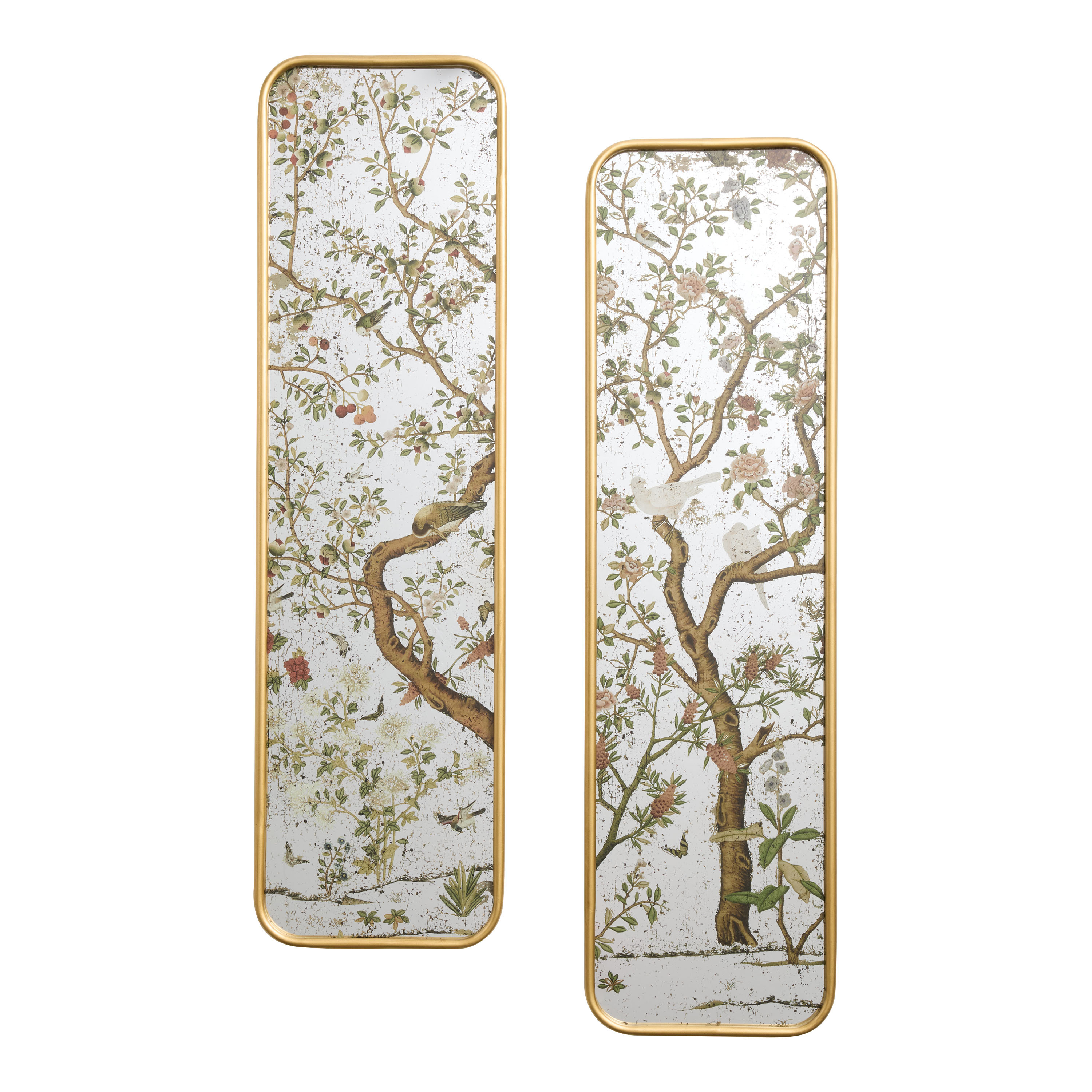 Antique Gold Tree and Doves Wall Mirror 2 Piece | World Market