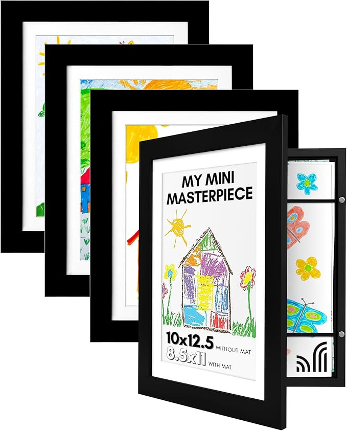 Americanflat Set of 4 10x12.5 Kids Art Frame - Front Loading Picture Frames Hold 100 Artworks - U... | Amazon (US)