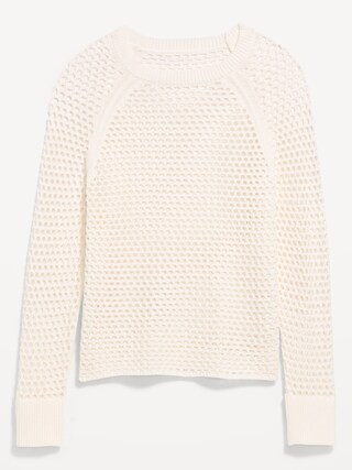 Seaside Cotton Open-Knit Raglan Sweater | Old Navy (US)