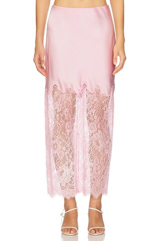 LoveShackFancy Ilene Skirt in Pink Magnolia from Revolve.com | Revolve Clothing (Global)