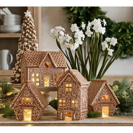 Christmas Desktop Decoration - Handcrafted Gingerbread House With Warm LED Lights，Hand-Painted Christmas Village Decor，Winter Holiday Table Centerpiece, Festive Gift for Holiday, 6.6 Inch | Walmart (US)