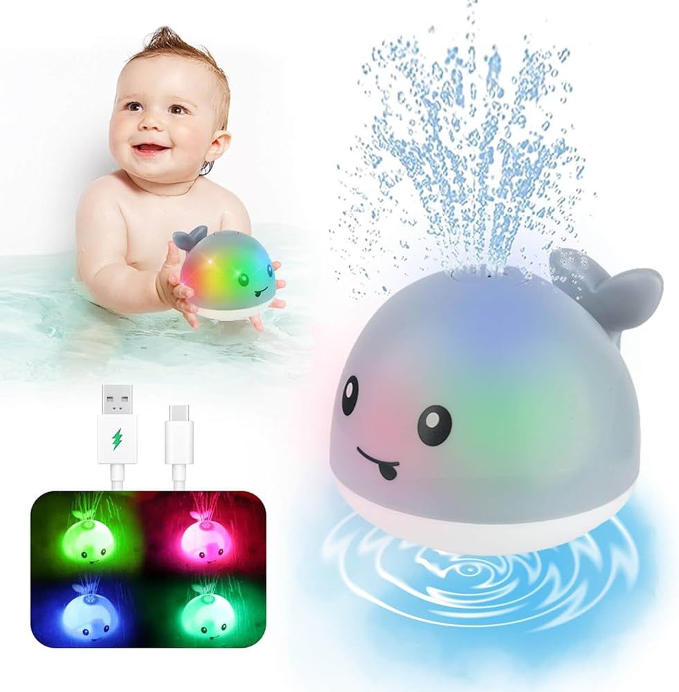 Toddla Whale Bath Toy Sprinkler - Bath Toys for Toddlers 1-3 - Light Up Water Whale Bath Toy - Ba... | Amazon (US)
