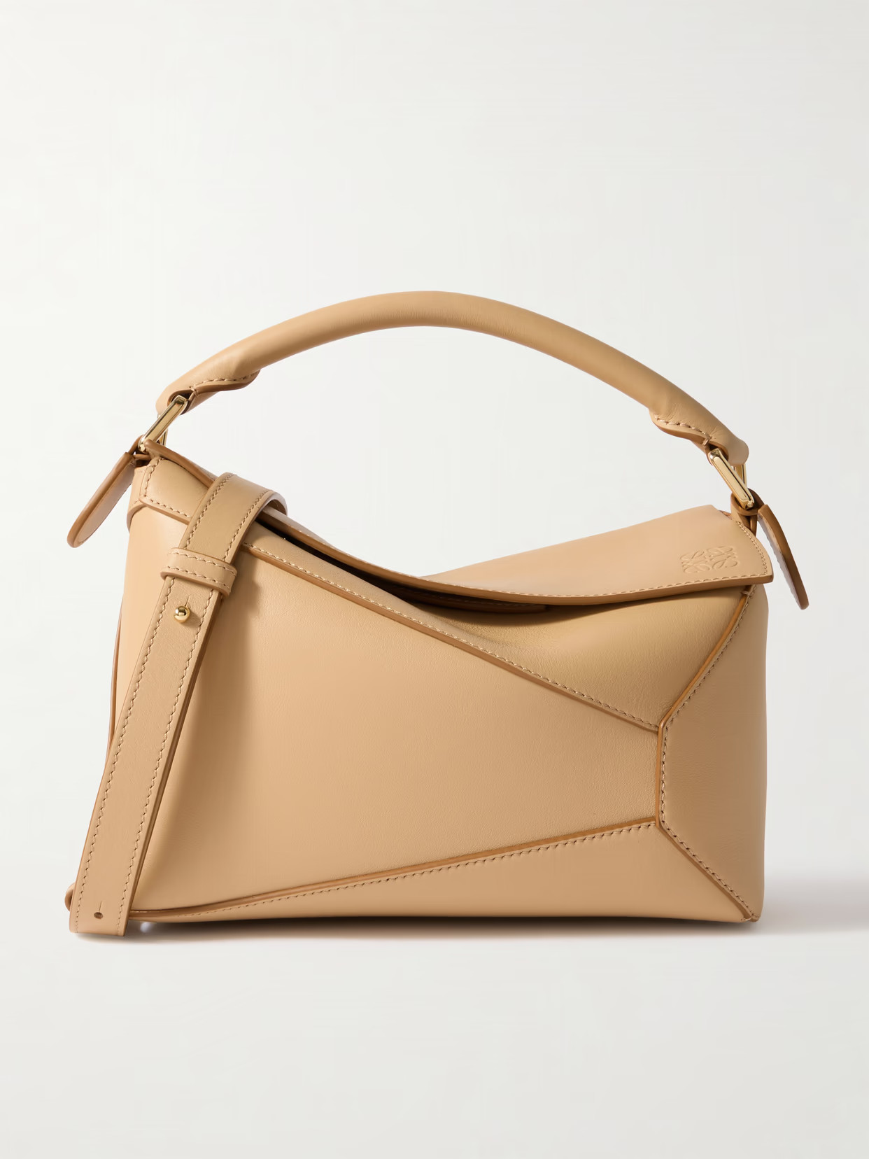 LOEWE - Puzzle Edge Small Leather Shoulder Bag - Beige | NET-A-PORTER (UK & EU)