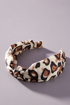 Lindy Cheetah-Printed Knotted Headband | Anthropologie (US)