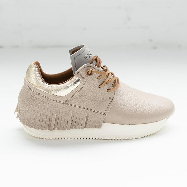 Esseutesse Sand Leather Fringe Sneaker | SculptHouse