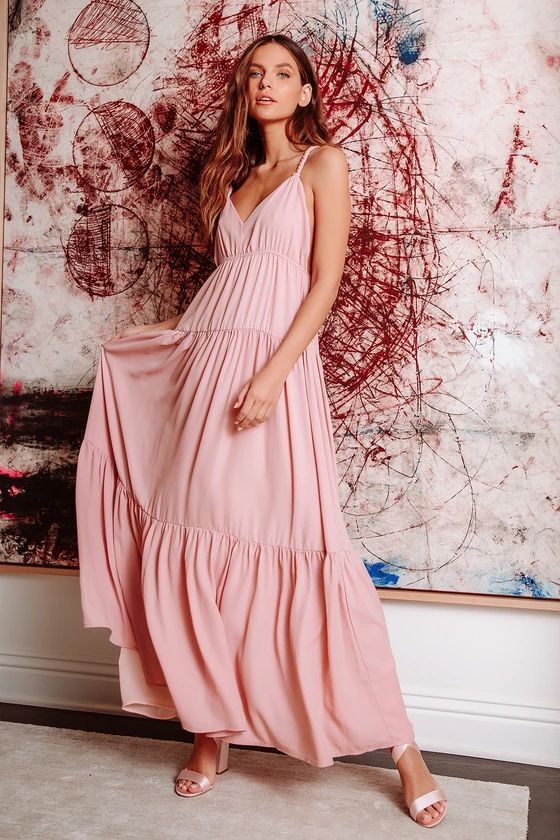 Sunshine Bound Mauve Pink Tiered Maxi Dress | Lulus (US)