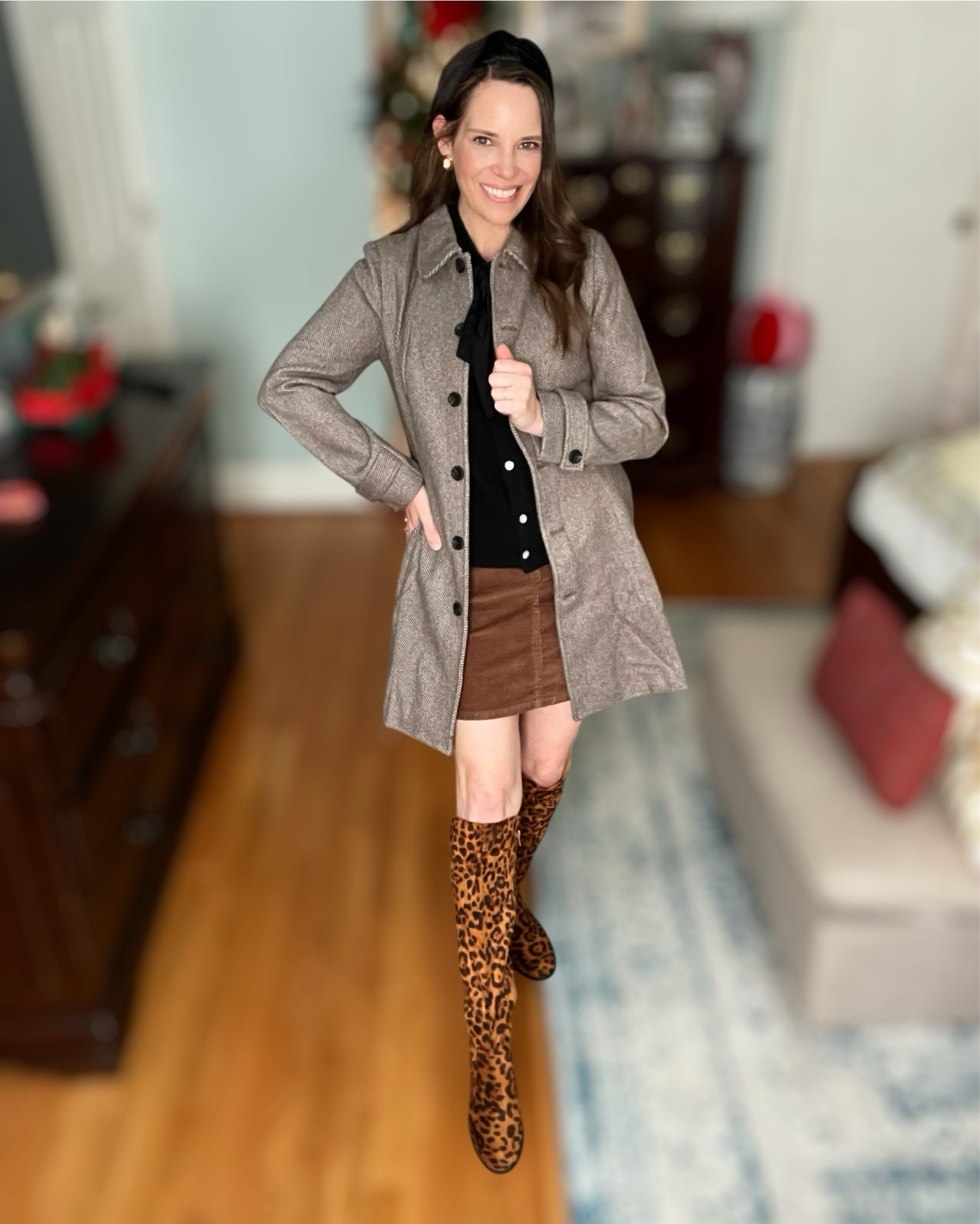 Ashley15 for 15% off Allegra K 🤎✨

Chic Allegra K Fall Look 🍂✨

This Allegra K Peter Pan–collar overcoat is such a classic fall staple—lightweight, structured, and polished with that sweet feminine collar detail. I styled it two ways: first as a dress with the bow blouse peeking out, and then layered over a cozy black knit and corduroy mini. Paired with the Allegra K leopard knee-high boots (SO comfy with the chunky heel!) this whole look gives elevated preppy-cozy vibes that work beautifully for fall dinners, holiday events, or even everyday school drop-off chic. Add your gold earrings, velvet headband, and you are perfectly put-together with minimal effort. 🤎✨

🍂🧥 knee-high boots • leopard boots • fall outfit • holiday outfit ideas • preppy style • fall fashion finds • mini skirt outfit • bow sweater • neutral layers • lightweight overcoat • affordable fall fashion • winter style inspo • timeless neutral coat • cozy chic outfit • brown & black outfit combo • classic feminine style • polished fall outfit • knee-high boot outfit • Allegra K favorites

#LTKShoeCrush #LTKCyberWeek #LTKSaleAlert

#LTKCyberWeek #LTKShoeCrush #LTKSaleAlert