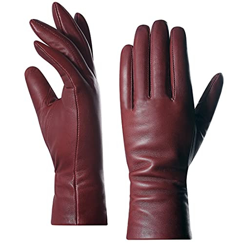 Harssidanzar Women's Leather Winter Gloves,Genuine Lambskin Leather Lined Cashmere Warm Driving G... | Amazon (US)