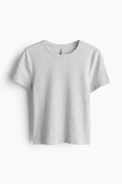 H & M - Fitted T-shirt - Gray | H&M (US + CA)