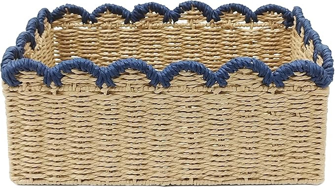 Celebrate It 14.75" Blue Scalloped Rim Basket, Red, White, & Blue Party Supplies and Decorations ... | Amazon (US)