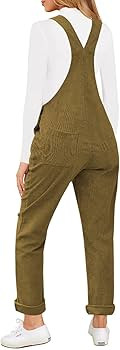 LookbookStore Womens Overalls Corduroy Bib Adjustable Straps Fashion Jumpsuit Overall f... | Amazon (US)