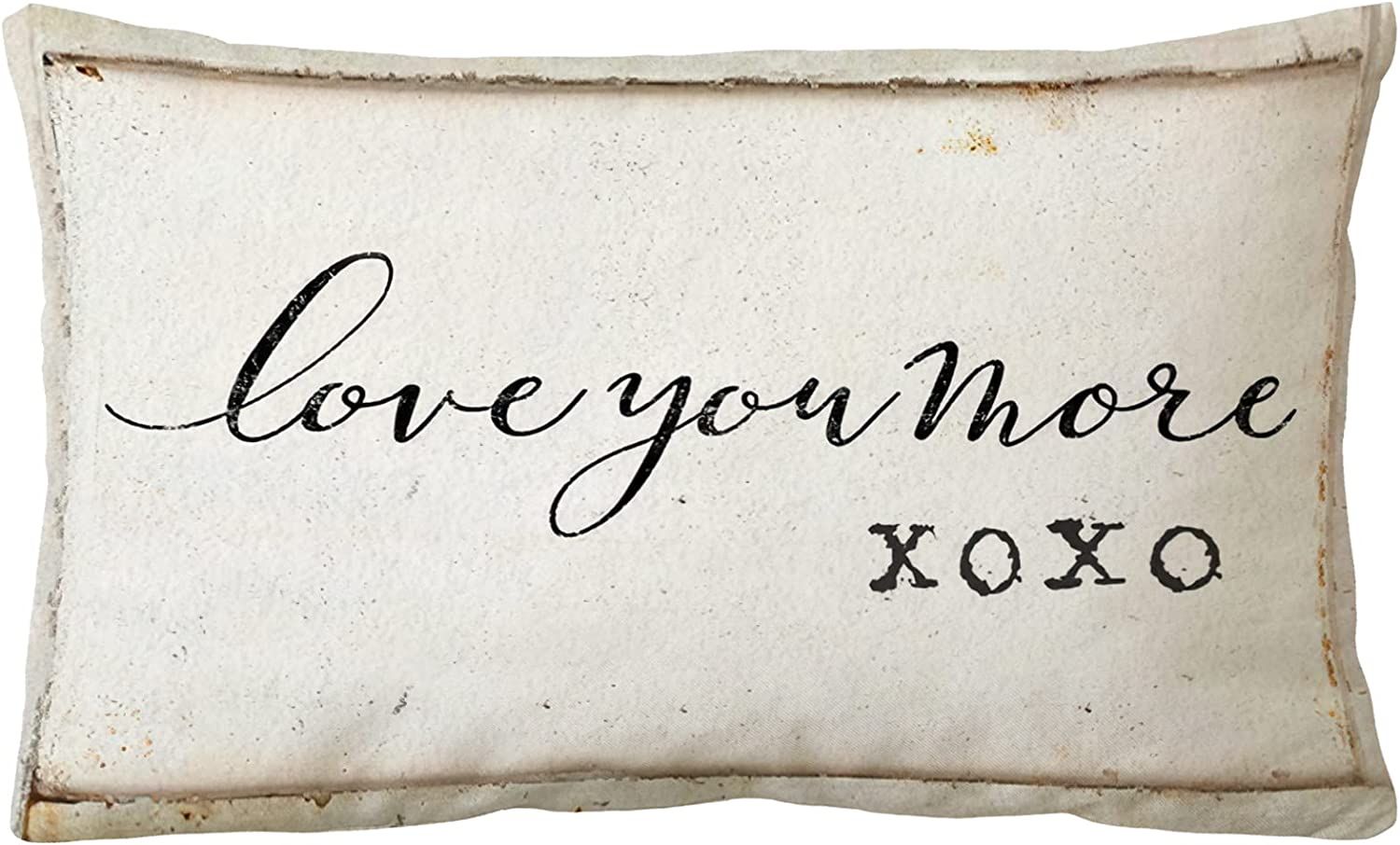 Sidhua Love Themed Pillowcase Decorations for Home, Rustic Love You More XOXO Throw Pillow Cover ... | Amazon (US)