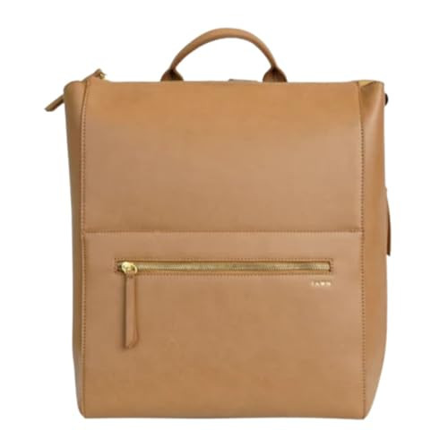 FAWN DESIGN Diaper Bag, Square Faux Leather Diaper Bag Backpack, Adjustable Detachable Straps, 12 Pockets and Laptop Sleeve, Vegan Leather, Large Capacity Baby Bag for Mom, 15 x 12 x 8 inches, Tan | Amazon (US)