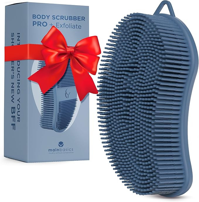 MainBasics Silicone Body Scrubber – Dual-Sided Shower Exfoliator for Men & Women, Gentle Silico... | Amazon (US)