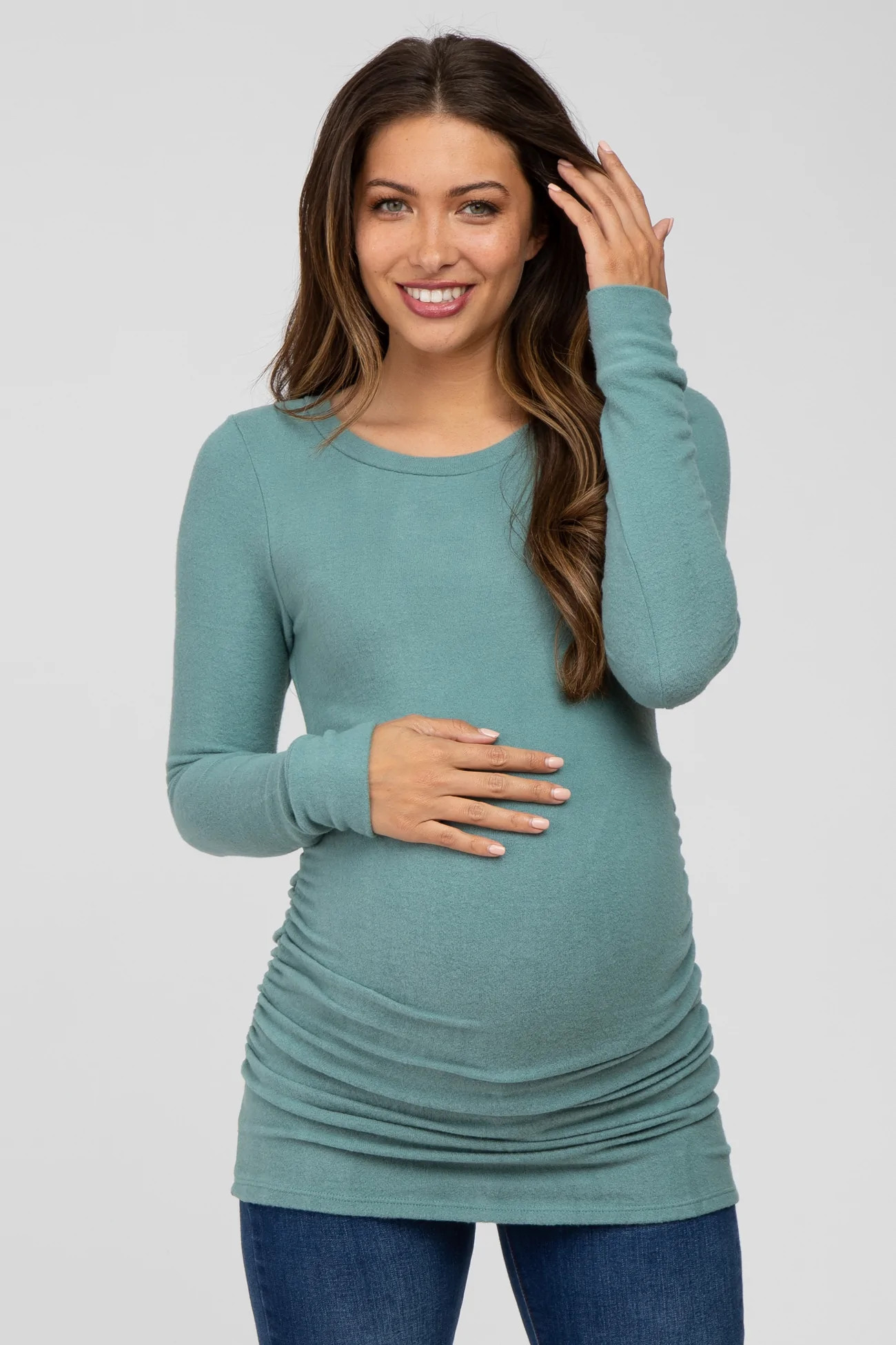 Jade Soft Knit Ruched Maternity Top | PinkBlush Maternity