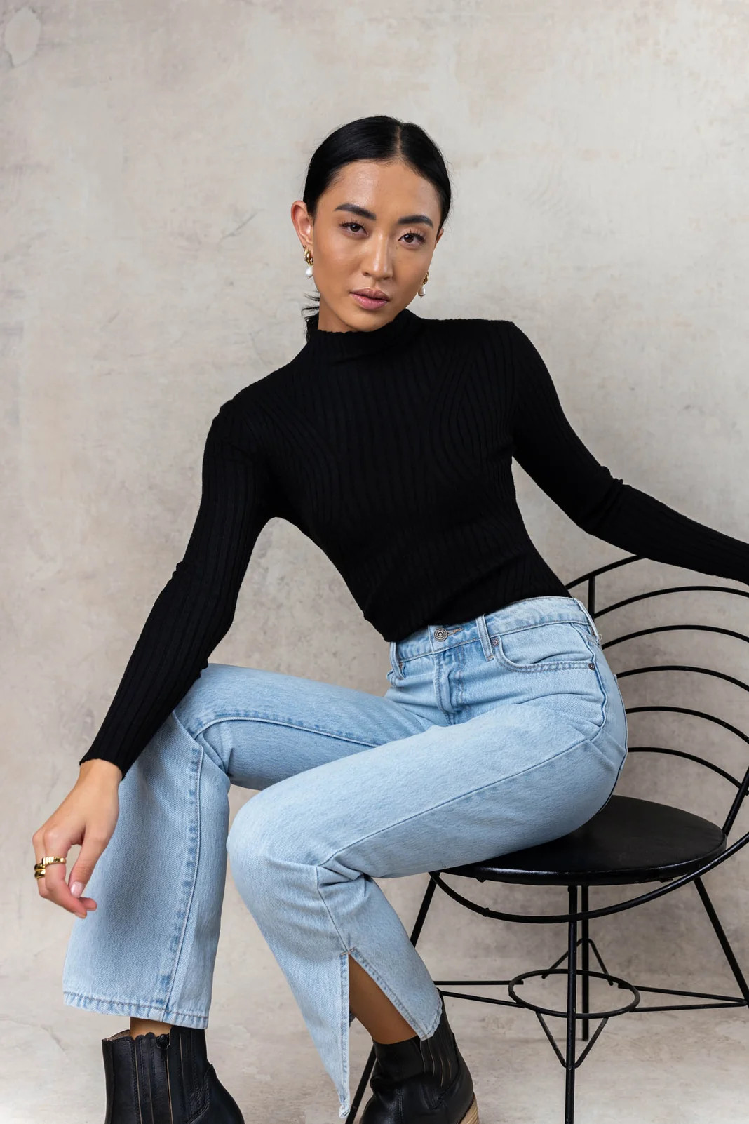 Jackie Mock Neck in Black - böhme | Böhme US