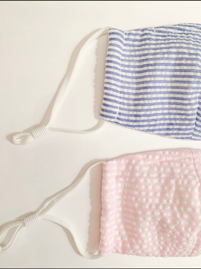 Seersucker Cloth Mask Adult Kid Preppy Mommy and Me Face Cover | Etsy | Etsy (US)