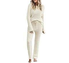 LookbookStore Women Casual Long Sleeve Top and Pants PJ Sets Knitted Loungewear | Amazon (US)