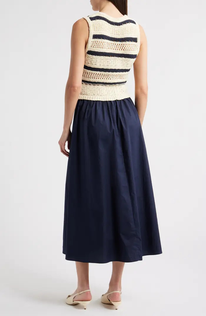 Sleeveless Mixed Media Dress | Nordstrom