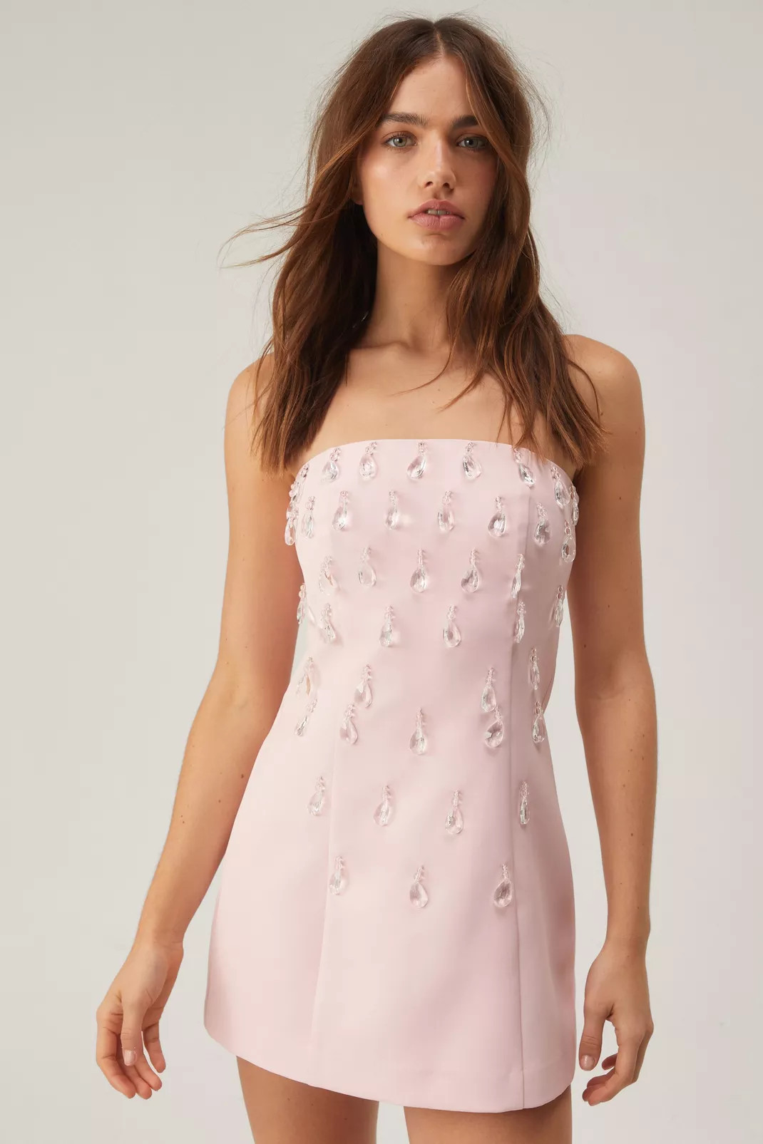Premium Teardrop Embellished Bandeau Mini Dress | Nasty Gal US