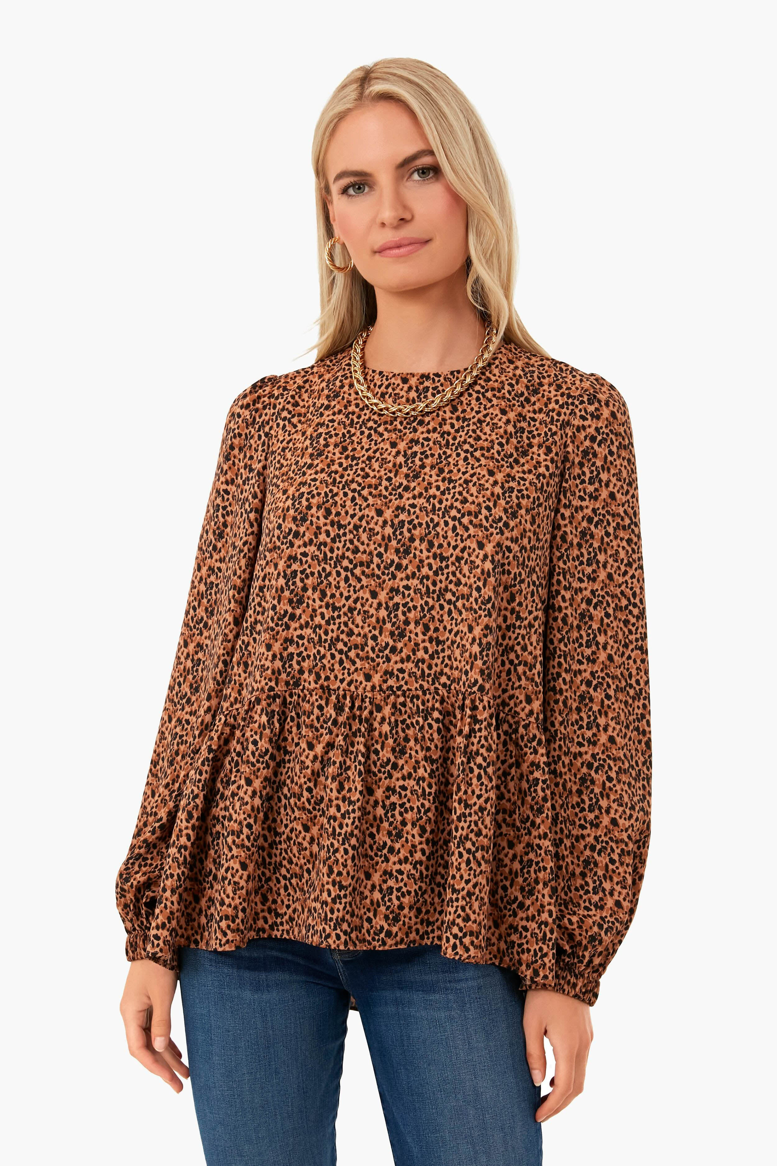 Leopard Carlota Peplum Blouse | Tuckernuck (US)