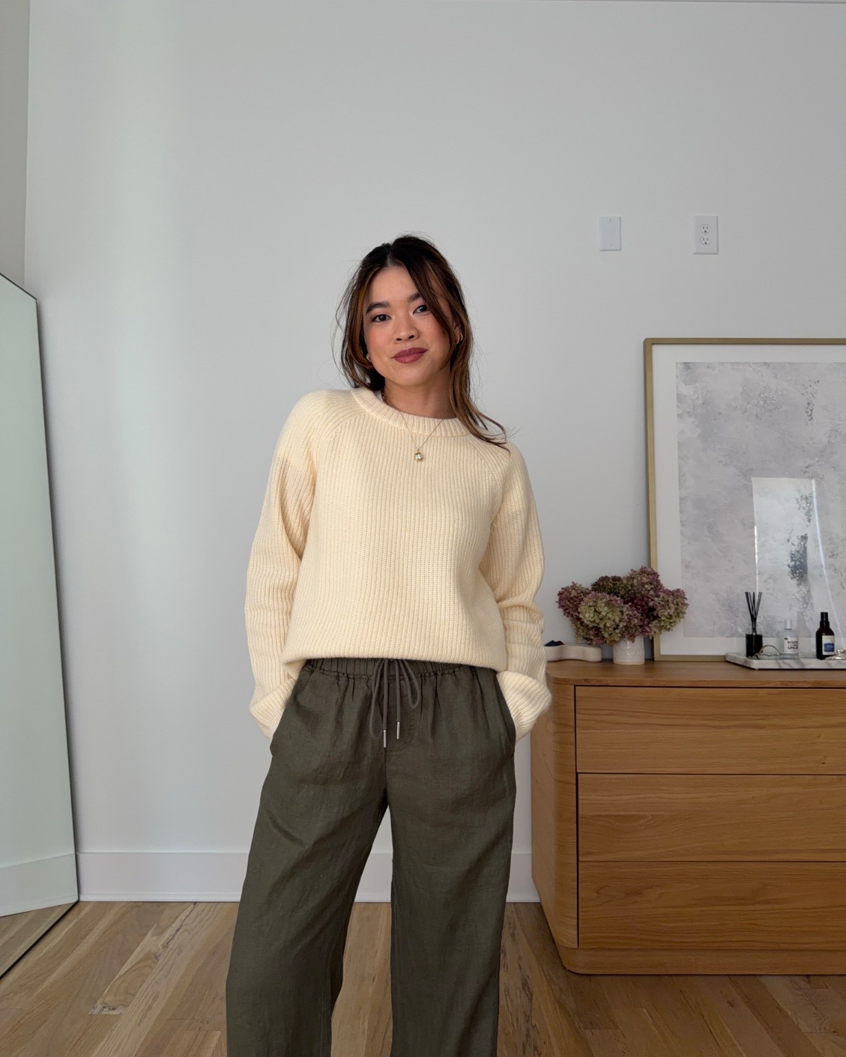 Sizing info:
Sweater size small
Pants size XS with 28” inseam in bayberry Olive

petite fashion, get dressed with me, outfit inspiration, ootd, nashville outfit, Nashville influencer, petite style, vacation style, casual outfits, mom style, petite pants, spring outfits, spring outfit info, spring pants, spring outfit idea, spring top, spring sweater, yellow sweater, quince pants, linen pants,  

 @Quince 

#LTKmomlife #LTKootd #LTKPetite