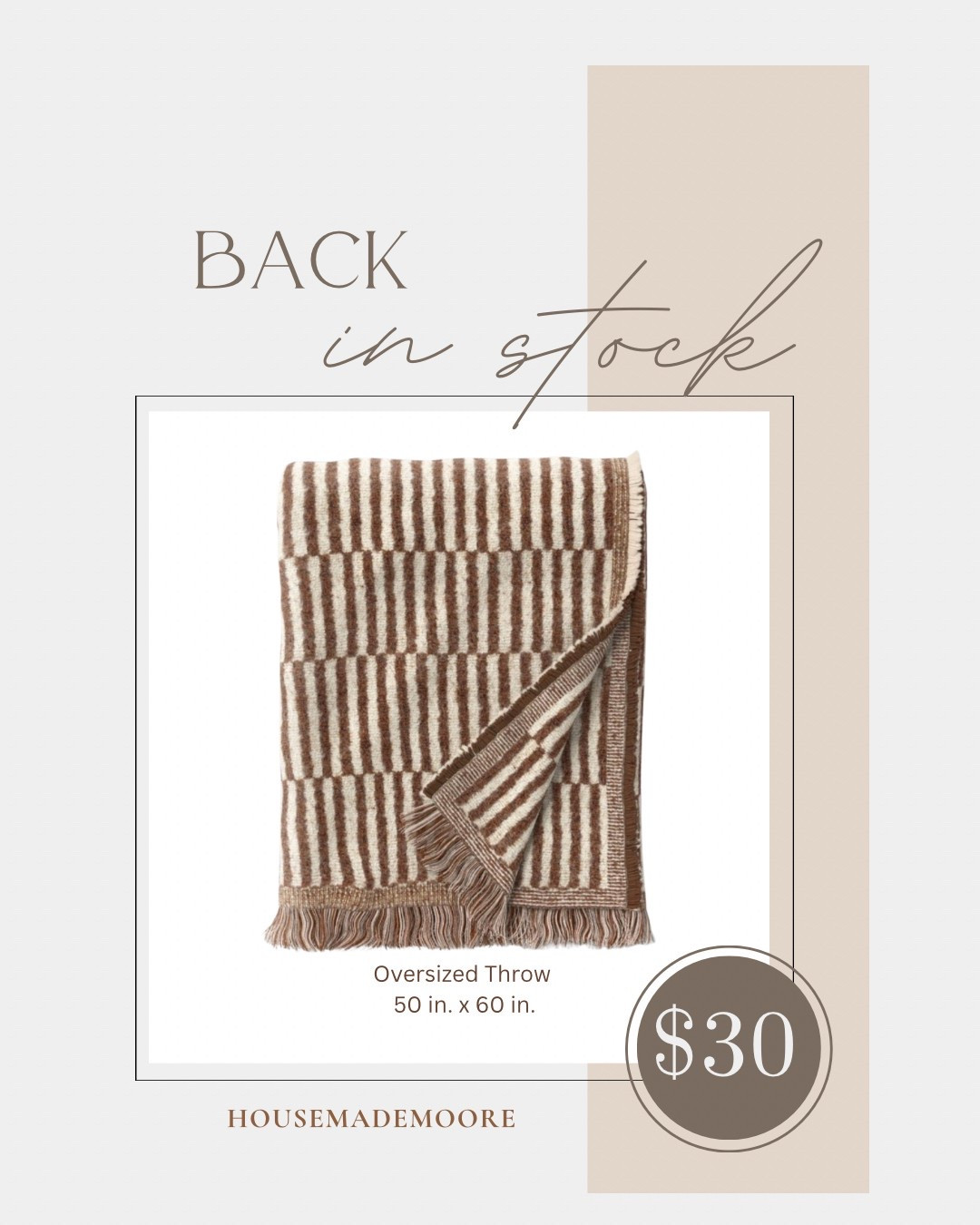 Back in stock alert! The perfect neutral throw- and only $30! 

#LTKFindsUnder50 #LTKHome #LTKFindsUnder100
