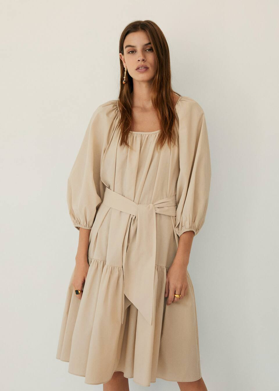 Puffed sleeves dress | MANGO (US)